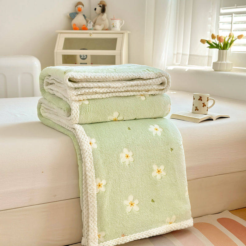 学生住校专用毛毯毛毯床单小毯子盖被学生宿舍保暖单人加绒加厚珊