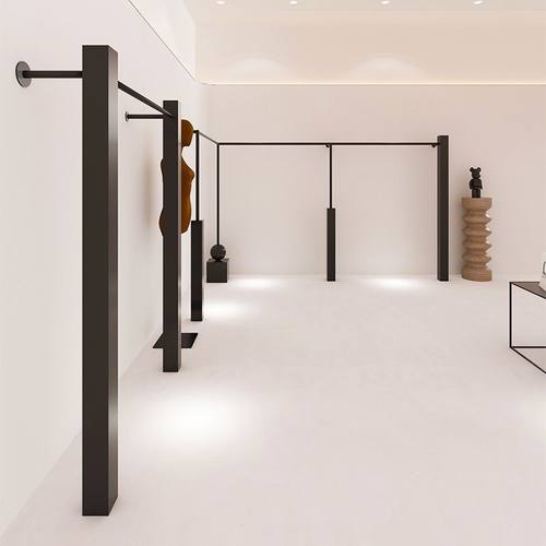 服装店展示架哑光黑色挂衣架上墙