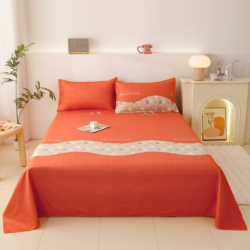新款亲肤舒适床单三件套四季通用透气柔软床上单品简约单人被单