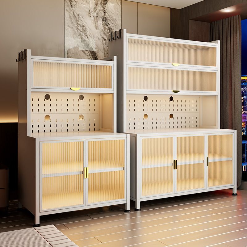 阳台落地靠墙一体置物架餐边储物柜落地多层多杂物功能收纳橱柜子