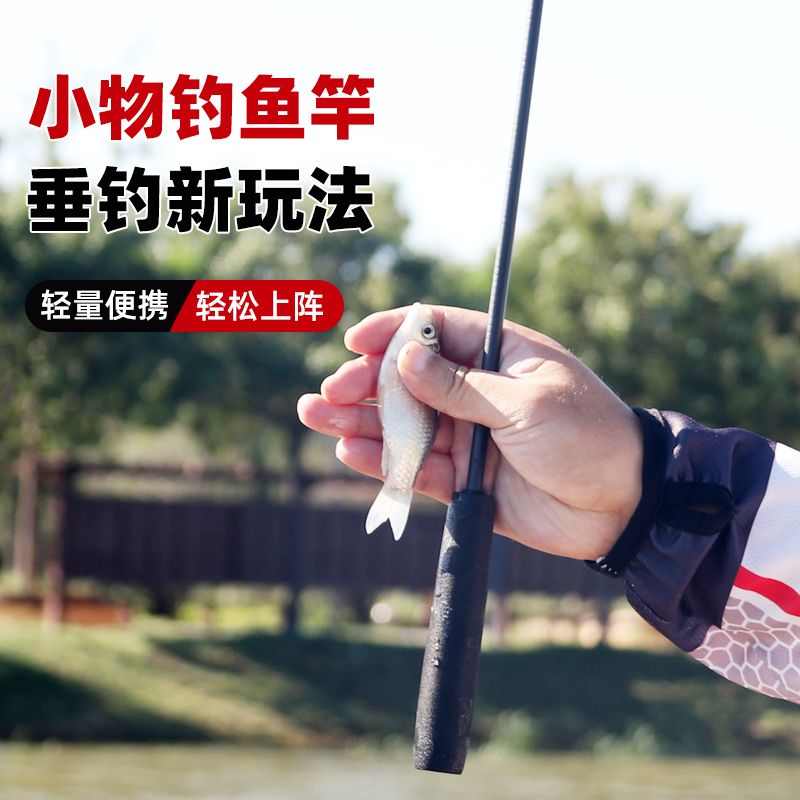 小物钓鱼竿微物竿套装儿童钓鱼竿超短手竿亲子休闲小鱼小虾螃蟹竿