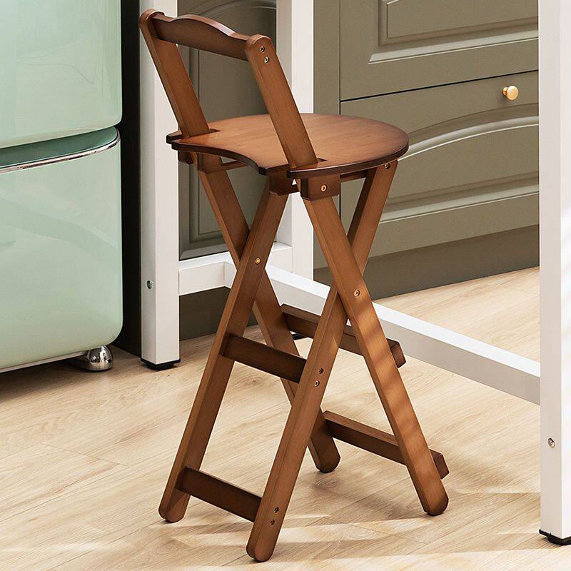 可折叠吧台椅高脚凳家用收银台酒吧餐厅椅子客厅靠背实木现代简约
