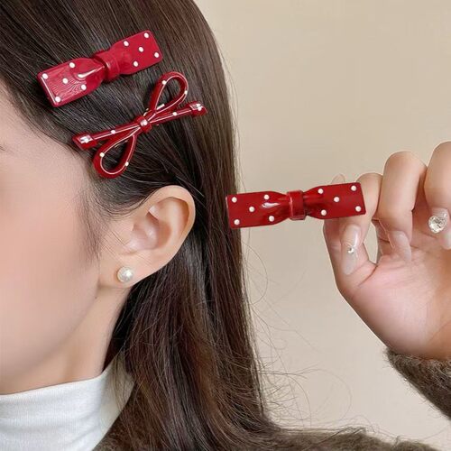 【30个】韩系高级感醋酸亚克力侧边夹刘海夹美拉德安可拉红发夹