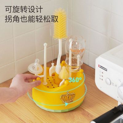 奶瓶刷放置架硅胶奶瓶婴儿奶嘴吸管专用置物架刷子清洁刷清洁洗刷