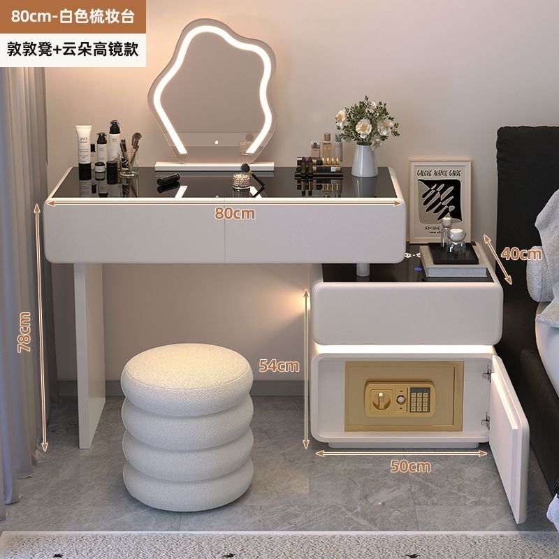 实木梳妆台保险柜一体卧室轻奢化妆桌斗柜2025新款主卧化妆台带锁