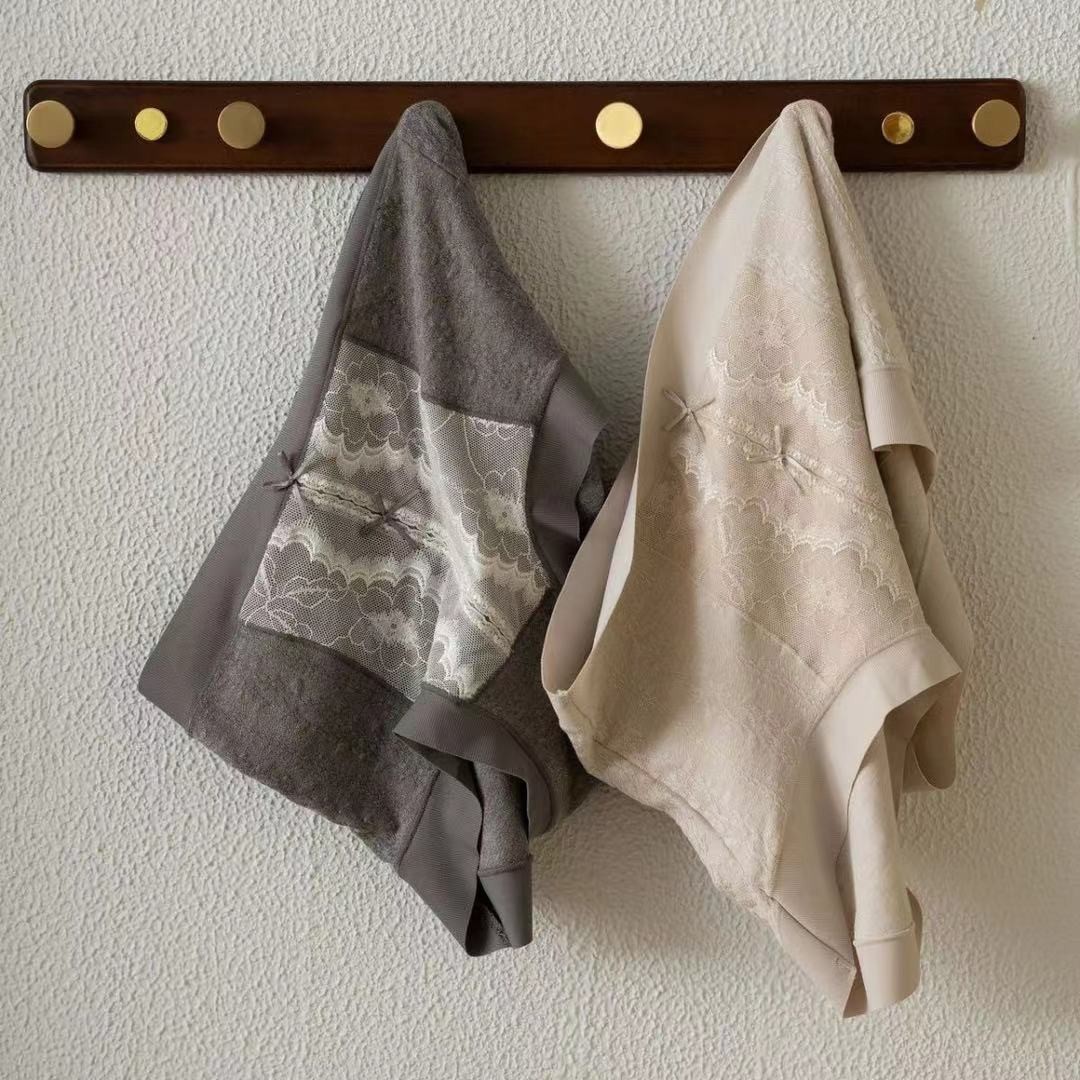 AoQunCaiLian法式时尚拼接蕾丝女平角内裤-GG5965