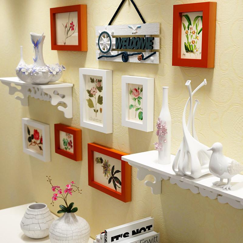 包邮雕花圆素混搭实木相框创意照片墙/相框墙