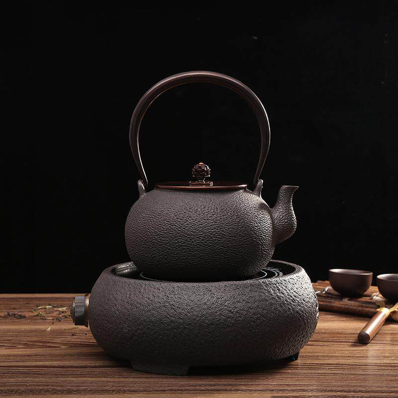 手工铸铁壶无涂层铁茶壶家用电陶炉煮茶泡茶水壶器具套装定制
