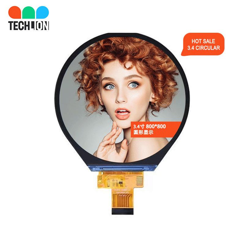 3.4寸LCDTFT圆屏液晶显示彩屏800*800适用航空航天工业控制等