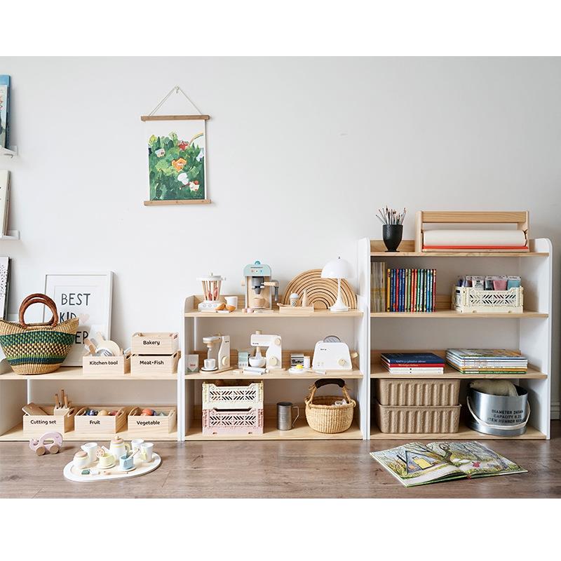 儿童玩具收纳架宝宝置物架书架玩具架多层整理架储物柜木制玩具架