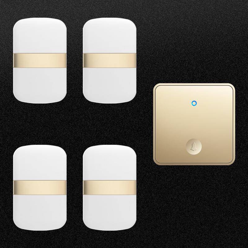 自发电无线电门铃一拖四家用门铃远距离电子智能遥控门铃大板