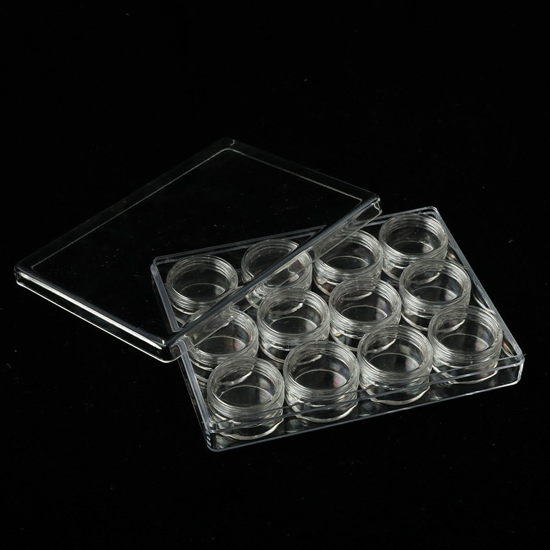 10g套装透明12组分装盒塑料化妆盒串珠点钻美甲饰品收纳盒