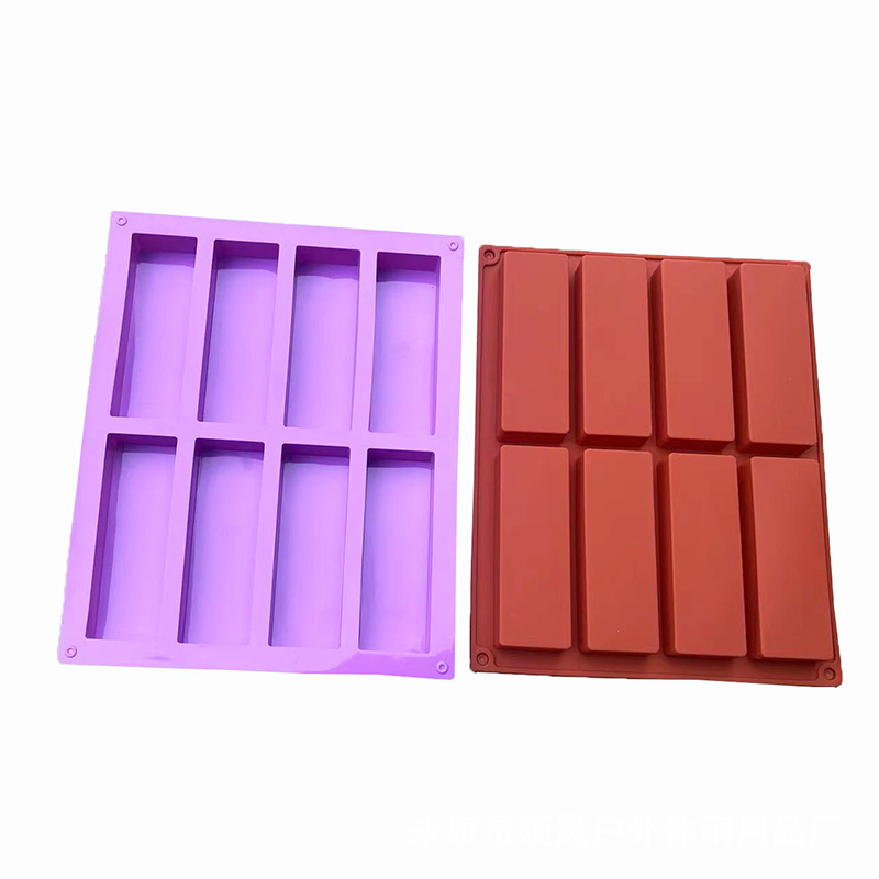 硅胶蛋糕模具DIY耐高温烤箱格兰诺拉麦片棒8孔手工皂烘焙模具