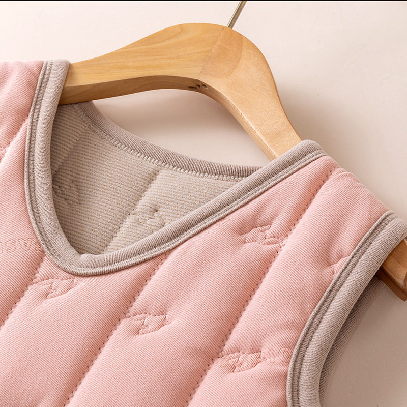 儿童秋冬保暖背心加绒加厚套头马甲男女童宝宝内穿棉马夹校服