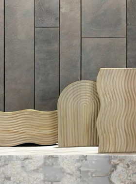 水波纹黑色实木托盘家用面包板榉木香薰收纳置物盘下午茶咖啡托盘