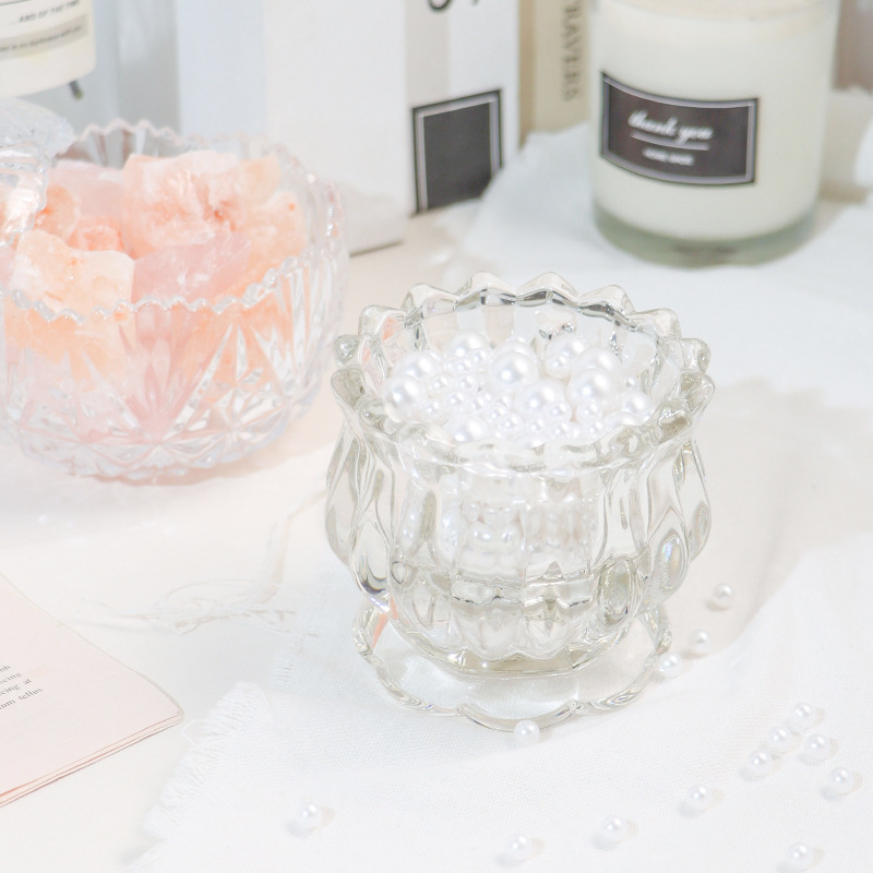 浮雕水晶杯透明玻璃杯子手工diy香薰蜡烛容器ins钻石南瓜杯水滴杯