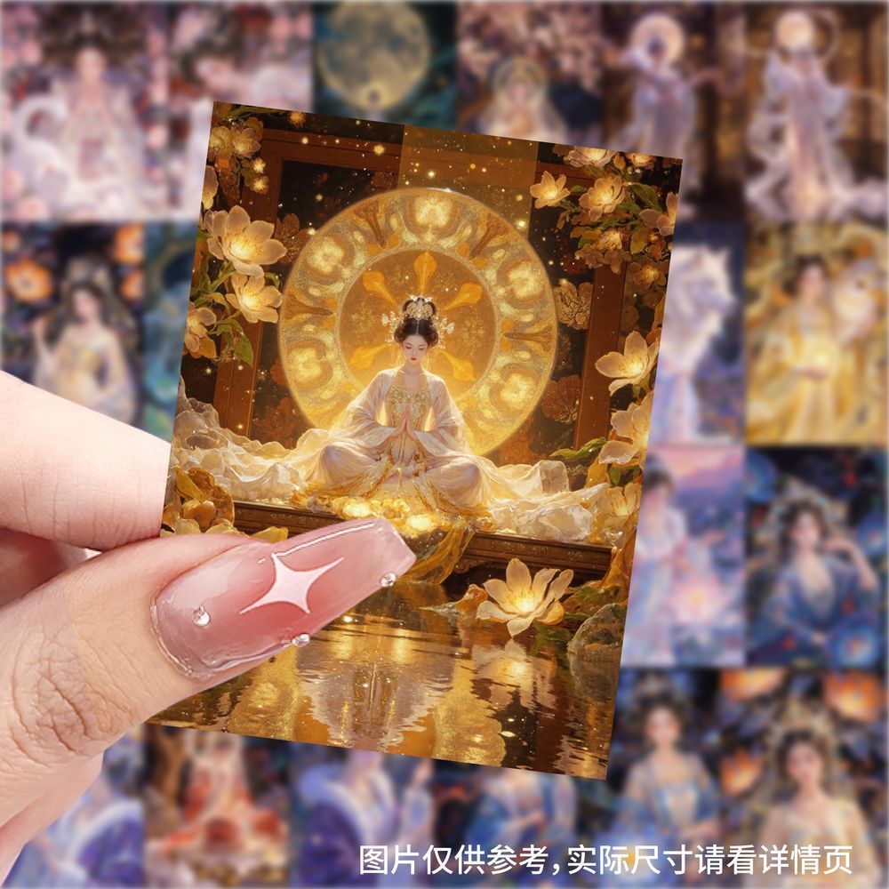 新款古风神仙姐姐动漫贴纸梦幻二次元高颜值少女装饰ins手机贴画
