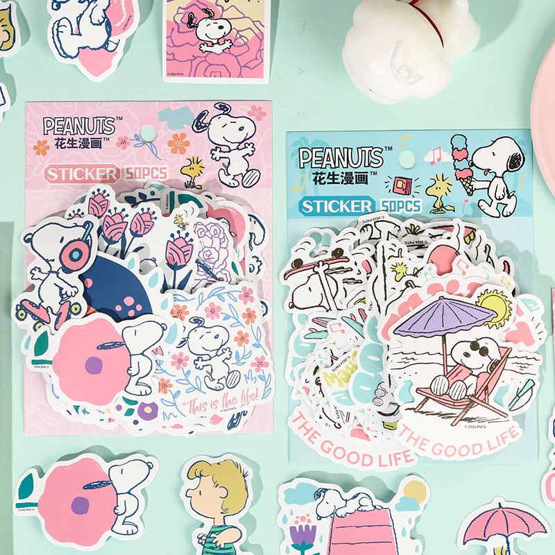 100张史努比贴纸snoopy卡通动漫可爱装饰手账diy水杯平板防水贴画