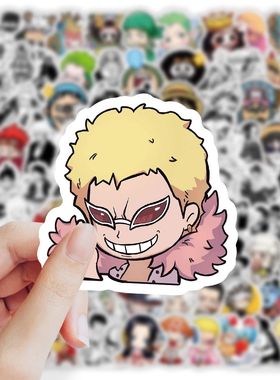 120张路飞海贼王可爱贴纸卡通行李箱手机周边手账本贴画装饰防水