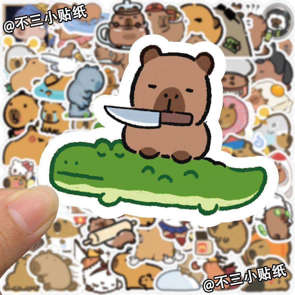 212张  卡通水豚可爱卡皮巴拉爆款豚门创意豚鼠防水diy旅行箱贴画,文具电教/文化用品/商务用品,贴纸/立体贴纸,淘宝优惠券,粉丝福利购,淘宝优惠卷