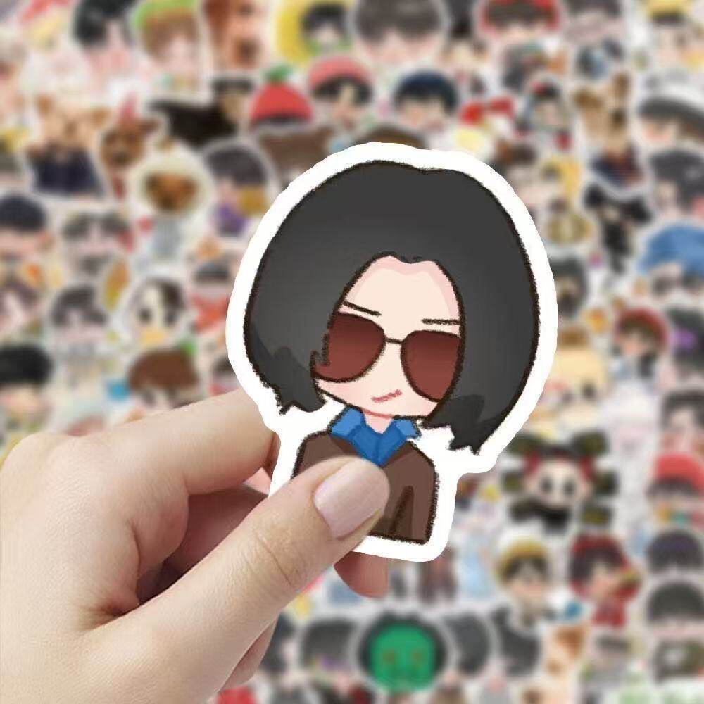 200张十个可爱勤天种地贴纸周边手账卡通装饰桌面diy手机贴画防水