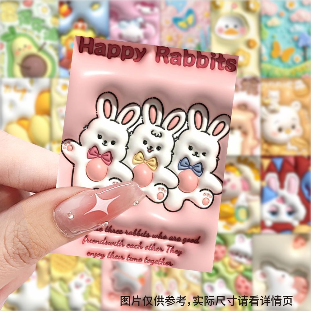 爆款可爱多巴胺3D泡泡膨胀风贴纸视觉效果卡通三丽鸥海绵宝宝装饰