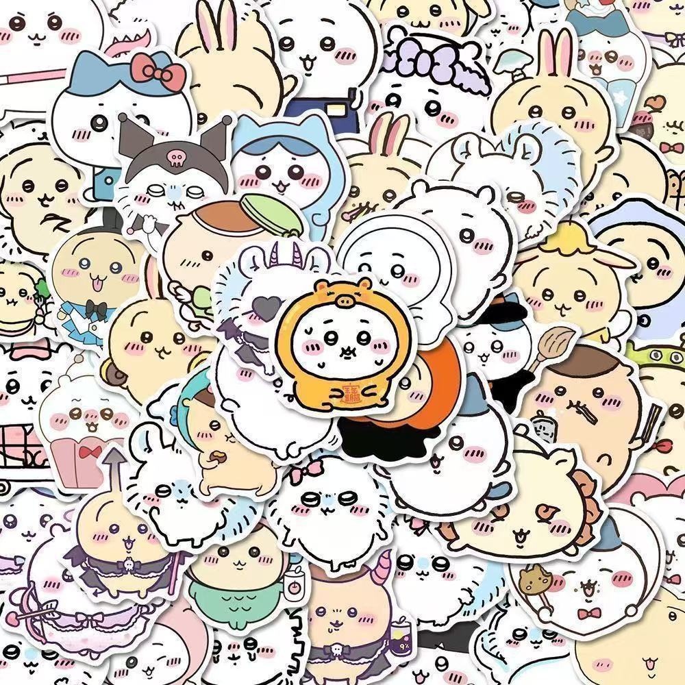 爆款萌系chiikawa吉伊卡哇贴纸日系卡通可爱沙雕网红装饰防水贴纸