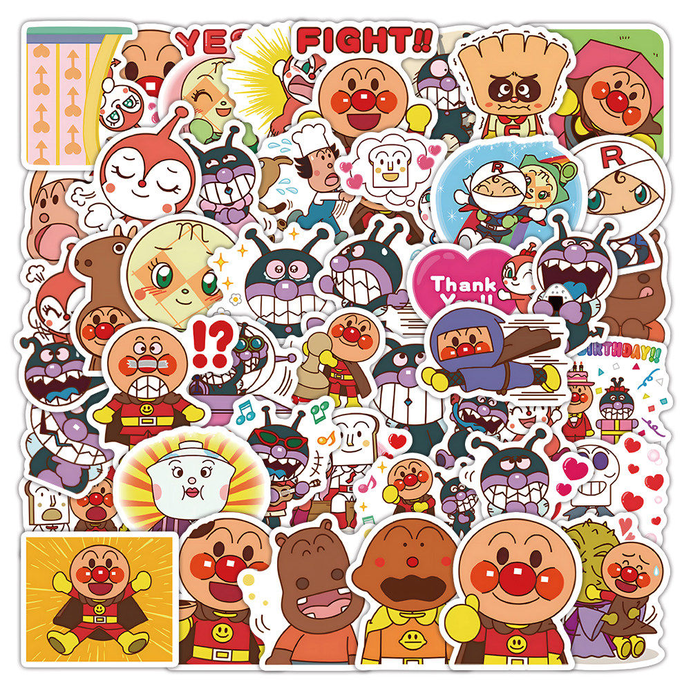 165张面包超人贴纸可爱卡通动漫人物周边diy装饰手账素材防水贴