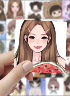 118张Q版赵露思人物贴纸可爱创意周边diy装饰手账本手机防水贴画