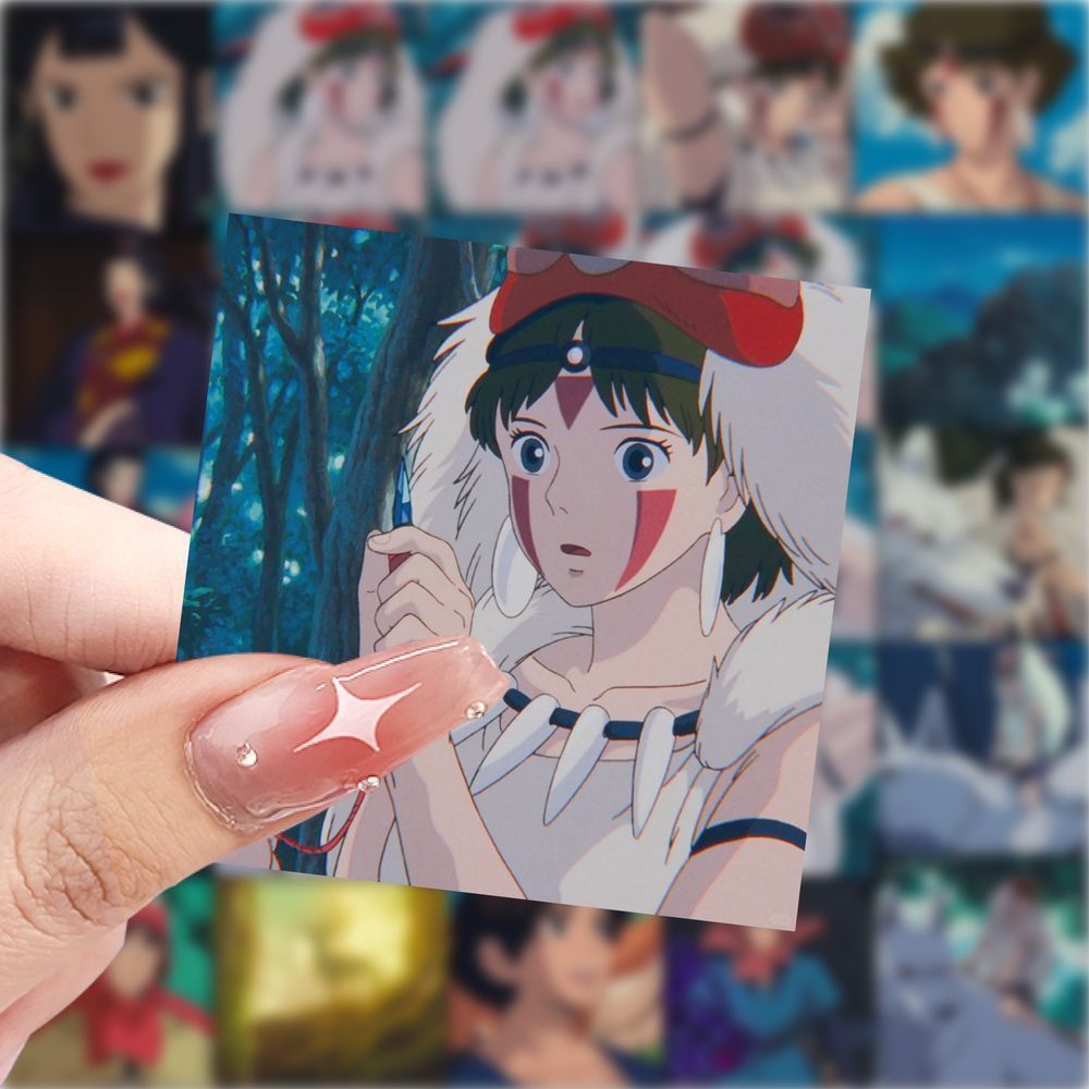 爆款幽灵公主头像卡通高颜值创意贴画装饰手机水杯行李箱防水贴画