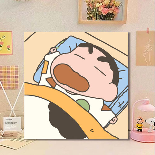蜡笔小新DIY治愈涂色油画