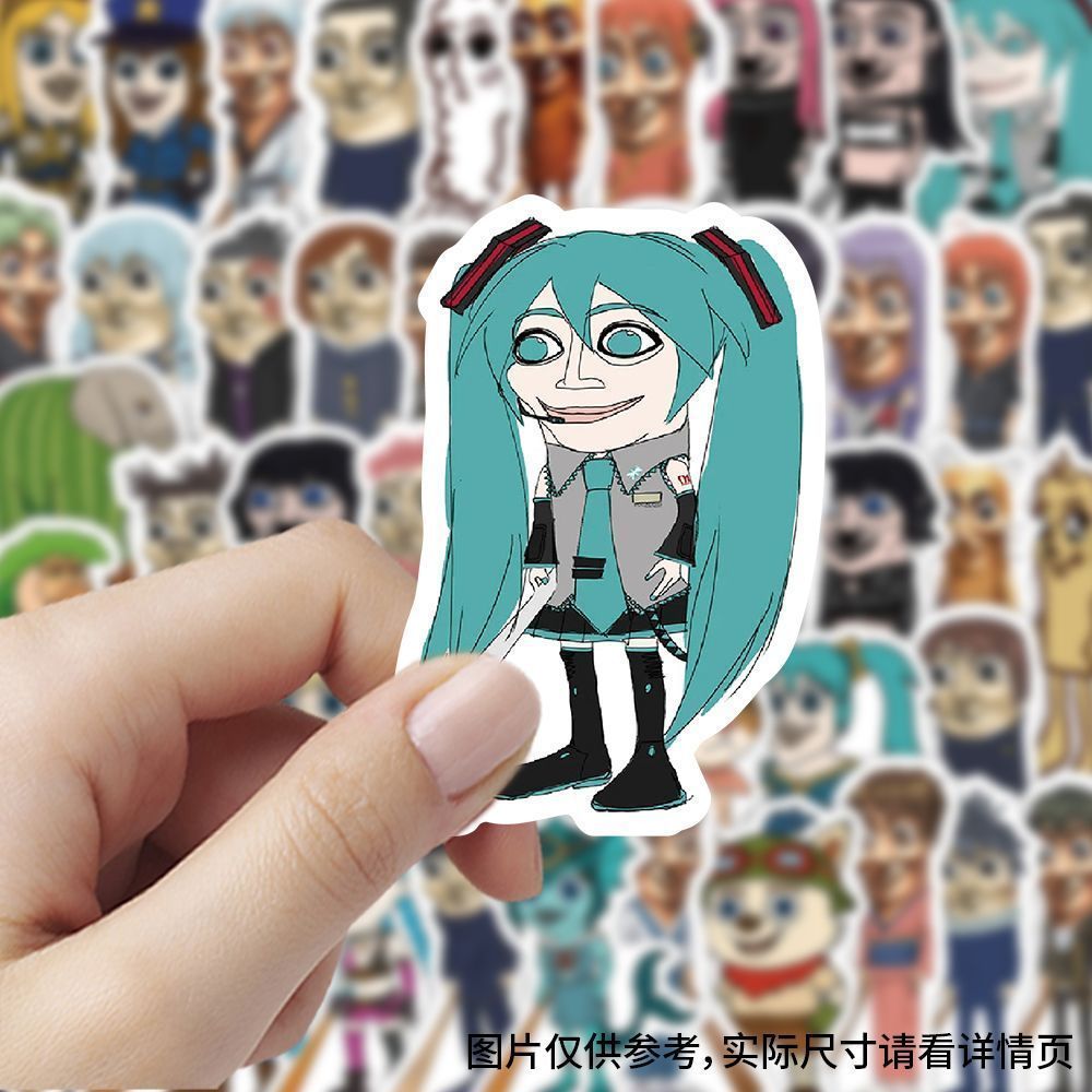 爆款木棍人山海经画贴纸卡通创意装饰手机水杯笔记本diy防水贴画
