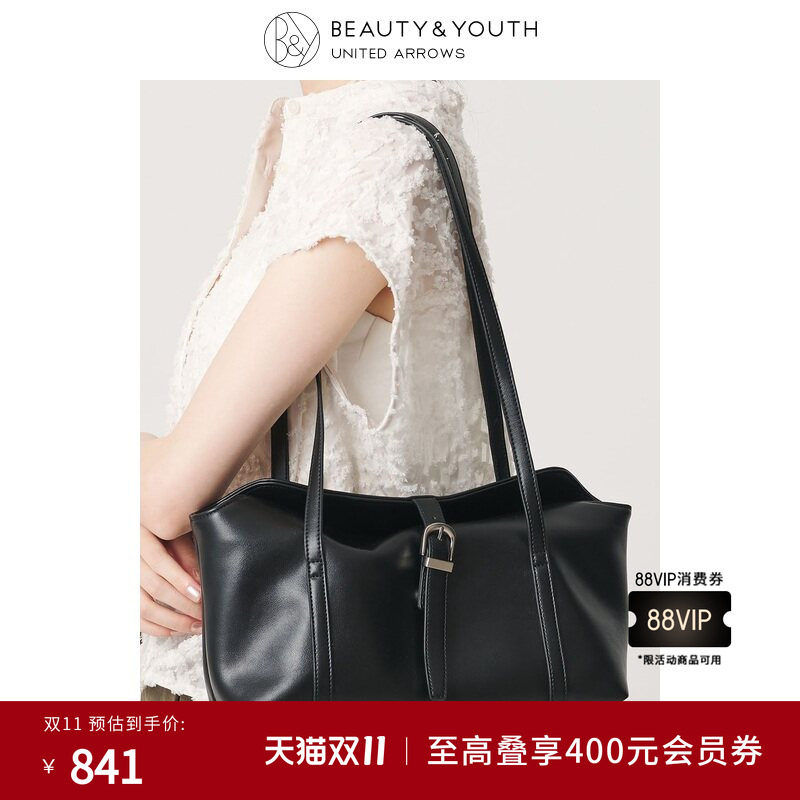 BEAUTY&YOUTH 26秋季新品女包通勤仿皮单肩翻盖托特包18326000040
