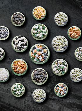 5斤天然小石头白石子多肉花盆铺面鱼缸底沙造景装饰黄色多彩石子