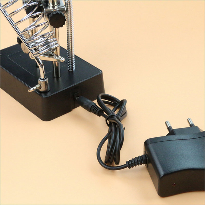 15倍高清放大镜台式焊接维修工具带led灯插电源支架式扩大镜包邮