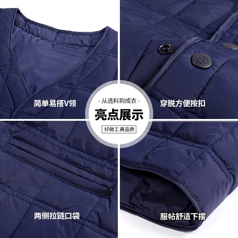 中年男士加厚马甲背心2024新款爸爸冬装御寒保暖外套中老年人男装
