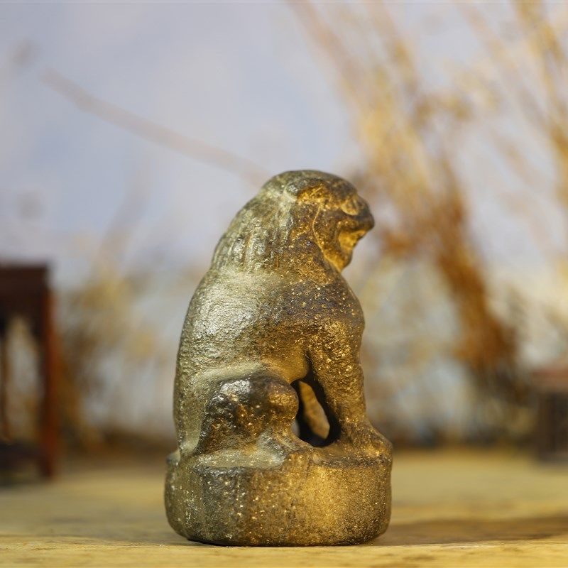 晋青堂纯天然青石石雕整石雕刻唐代狮仿古装饰纯手工复古瑞兽茶台,家居饰品,石雕,淘宝优惠券,粉丝福利购,淘宝优惠卷