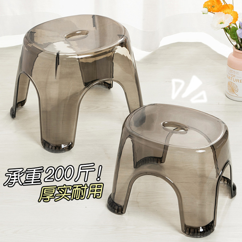 亚克力透明小凳子家用门口换鞋凳入户加厚矮凳卫生间轻奢客厅板凳