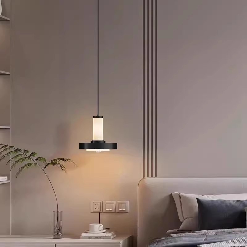 床头吊灯高级感轻奢卧室房间玄关吊线灯氛围感装饰餐厅吧台小吊灯