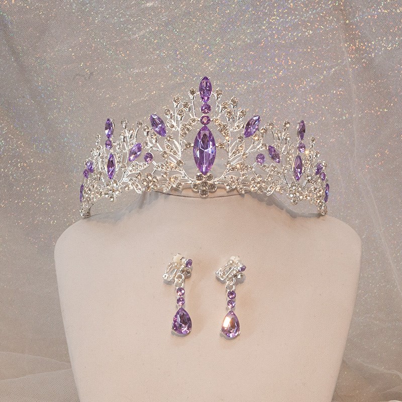 皇冠生日头冠公主高端大气儿童头饰水晶王冠发箍女童十八成人项链