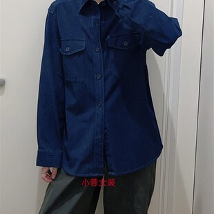女装 衬衣薄外套467438 牛仔宽松工装 水洗长袖 470299 衬衫 日单男装