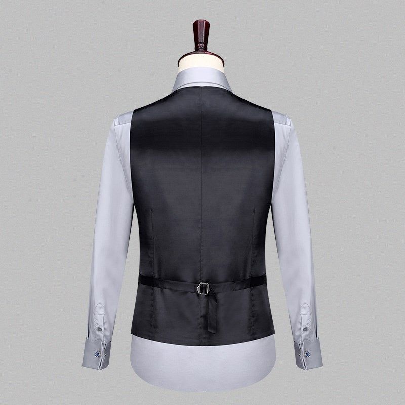 【澳嘉】男士羊毛西装马甲黑色职业商务西服套装三件套马夹背心