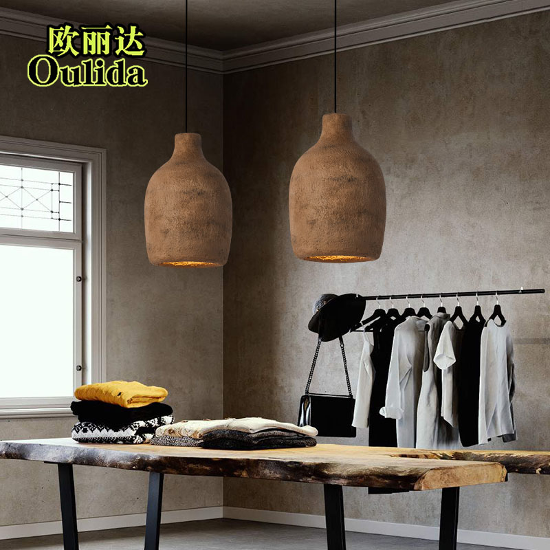 侘寂风吊灯卧室牀头灯微水泥日式民宿饭厅灯奶油风艺术设计师灯具