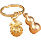 创意黄铜钥匙扣纯铜个性 汽车钥匙链挂件小葫芦钱袋铃铛招财吊坠女