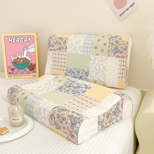 全棉波浪形枕套儿童乳胶枕头套30x50cm40x60枕芯外套换洗单只