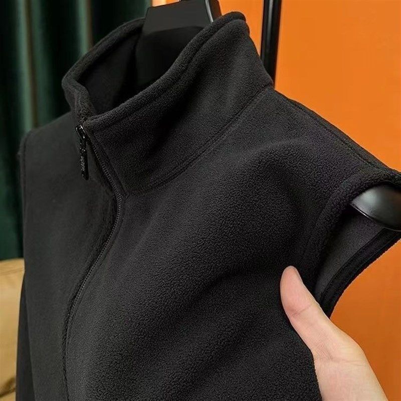 摇粒绒立领马甲男秋冬季加绒加厚双面奥粒绒无袖开衫外套背心外穿,男装,常规马甲,淘宝优惠券,粉丝福利购,淘宝优惠卷