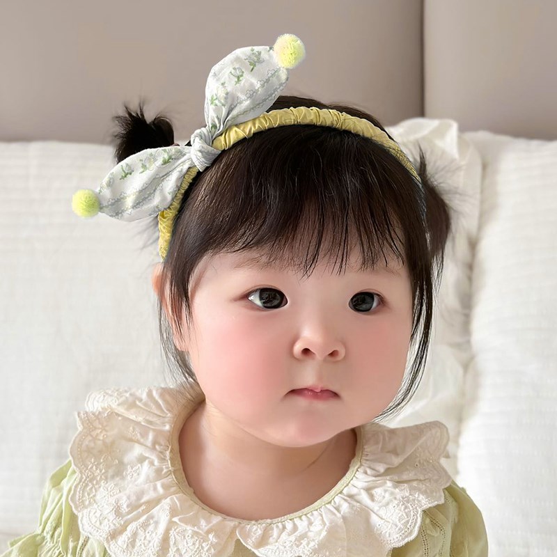 韩国儿童立体蝴蝶结布艺发箍 宝宝花边压发卡 兔耳朵可爱女孩头箍