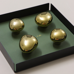 星翡轻奢金色拉手柜门单孔衣柜抽屉把手高级感陶瓷银色柜子免打孔