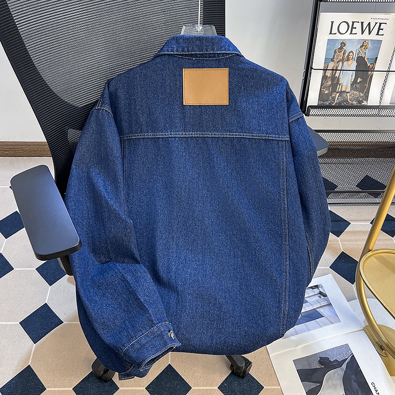 高级感牛仔夹克褂子男士春秋季新款廓形休闲宽松口袋上衣短款外套