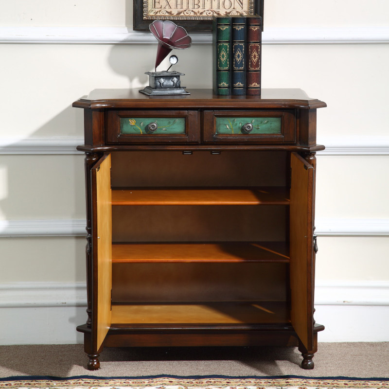 美式乡村玄关柜鞋柜小户型门厅柜装饰柜复古手绘收纳柜收纳柜整装,住宅家具,鞋柜,淘宝优惠券,粉丝福利购,淘宝优惠卷